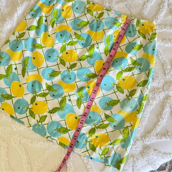 Lilly Pulitzer White Label Citron Lemon Skirt Yellow and Blue Fruit Size 6 - Picture 9 of 10